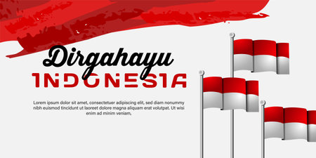 Banner background dirgahayu indonesia celebration templateのイラスト素材
