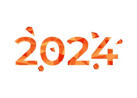Geometric 2024 number or text art design vectorのイラスト素材