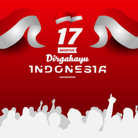 Square dirgahayu indonesia banner or post social media designのイラスト素材
