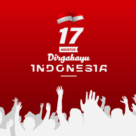 Square dirgahayu indonesia banner or post social media backgroundのイラスト素材