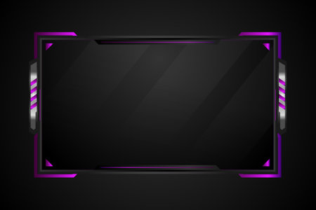 Abstract purple and grey overlay live stream esport gaming vectorのイラスト素材