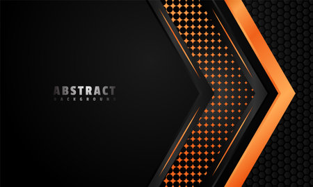 Modern background abstract glowing orange arrow overlapped designのイラスト素材