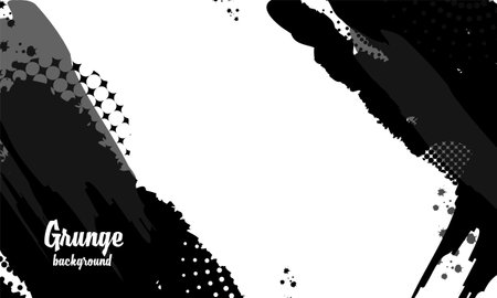 Black and white grunge textured template for banner poster brochureのイラスト素材