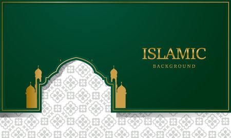 Ramadan mubarak ornamental islamic arch pattern background isolatedのイラスト素材