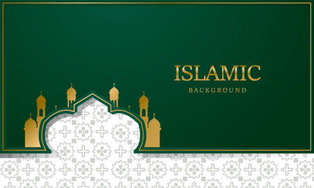 Ramadan mubarak ornamental islamic arch pattern background templateのイラスト素材