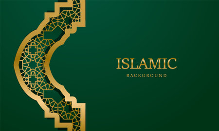 Ramadan kareem greeting banner background with arabic ornamental vectorのイラスト素材
