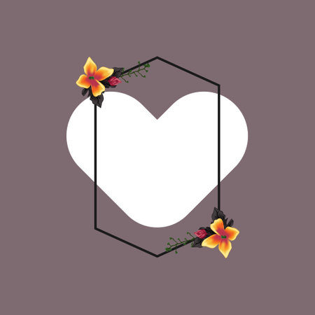 Wedding badge with beautiful floral realistic frame conceptのイラスト素材