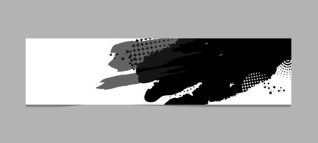 Grunge banner template hand drawn painted scratched conceptのイラスト素材
