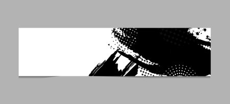 Grunge banner template hand drawn painted scratched illustrationのイラスト素材