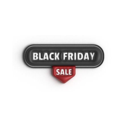3d black friday label design isolatedのイラスト素材