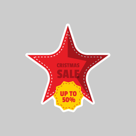 Christmas sale sticker design conceptのイラスト素材