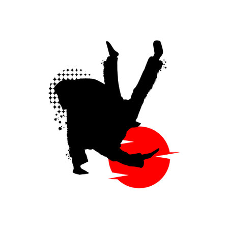 Silhouette martial art poster design conceptのイラスト素材