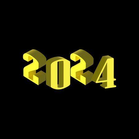 2024 3d text effect vector illustration design