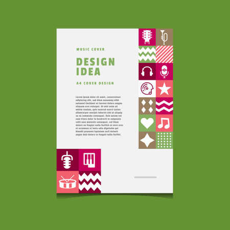Music geometric cover template design printのイラスト素材