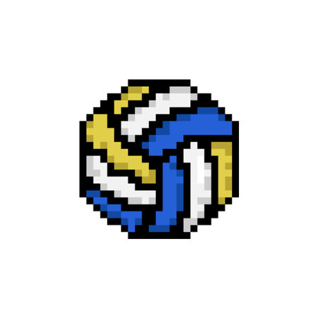 Volleyball sport pixel art design vectorのイラスト素材