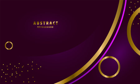Dark purple luxury premium background and gold shape designのイラスト素材