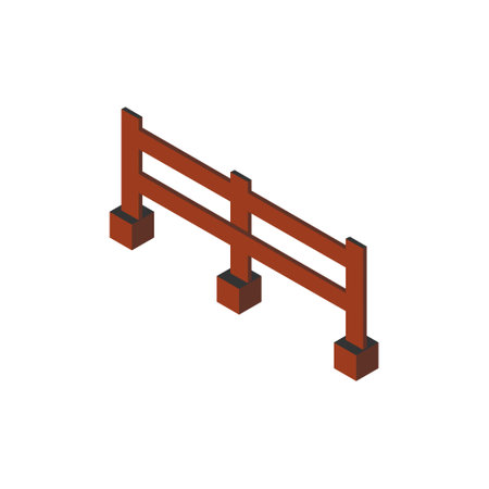 Isometric fence concept design objectのイラスト素材