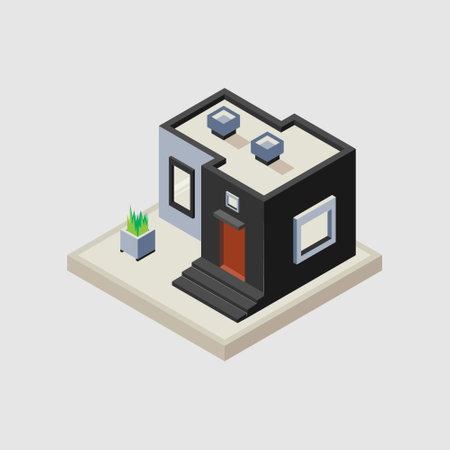 Isometric house concept design vectorのイラスト素材
