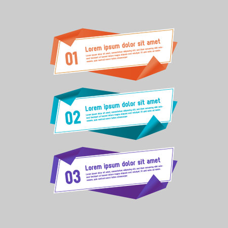 Color gradient labels banner infographic business graphicのイラスト素材