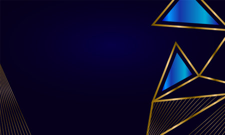 Modern gradient gold and blue triangle background design