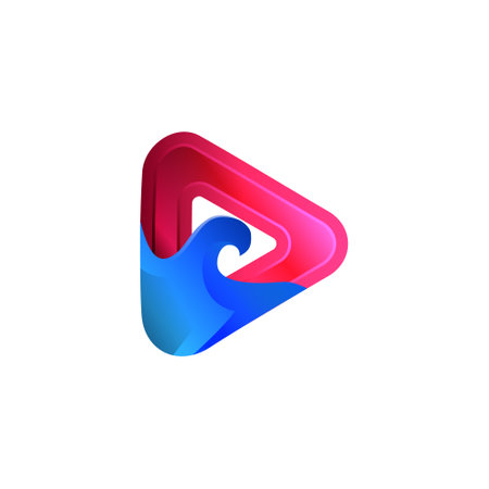 Abstract colorful media play logo design conceptのイラスト素材