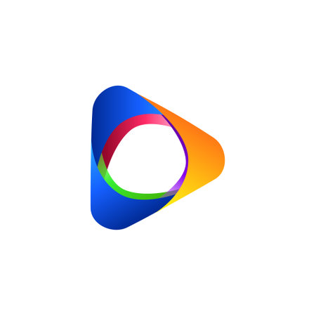 Abstract colorful media play logo design vectorのイラスト素材