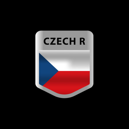 Emblem logo icon czech republic nation flag design vectorのイラスト素材