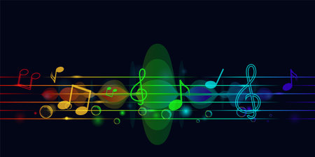 Colorful abstract equalizer audio music design templateのイラスト素材