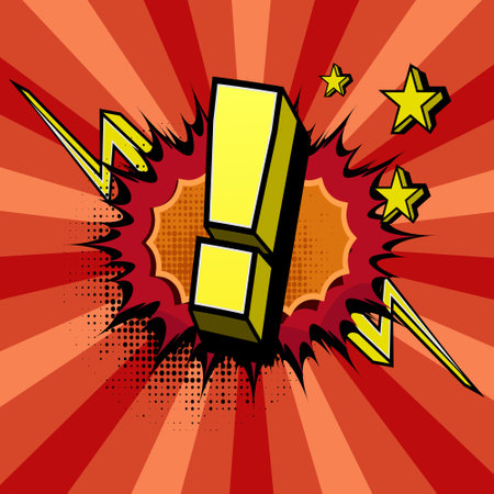 Exclamation sign with comic book background designのイラスト素材
