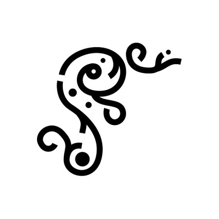 Black abstract line art ornamental element designのイラスト素材