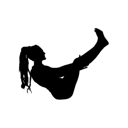 Illustration silhouette of woman doing yoga vectorのイラスト素材