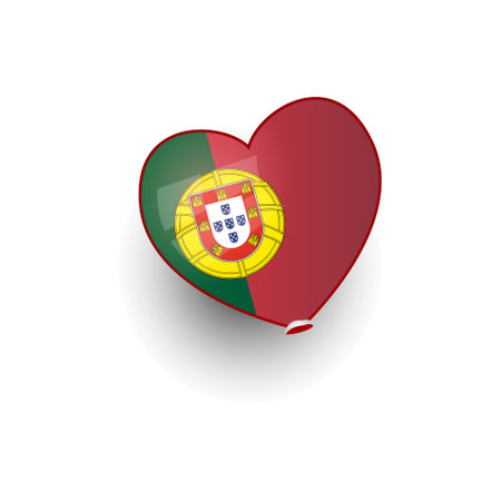 Love shape balloon portugal nation flag vectorのイラスト素材