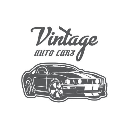 Classic vintage car illustration art conceptのイラスト素材