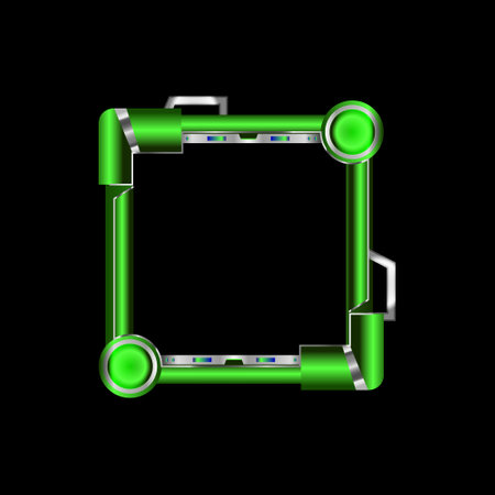 Square futuristic border frame avatar graphic for gameのイラスト素材
