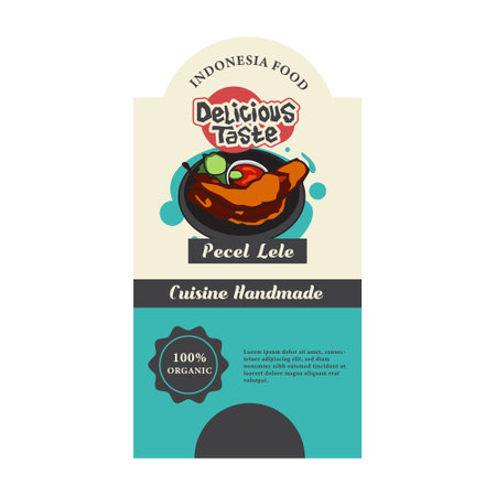 Indonesia food label design template packaging designのイラスト素材