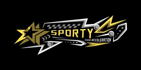 Stars decal sticker race sport wrap designのイラスト素材