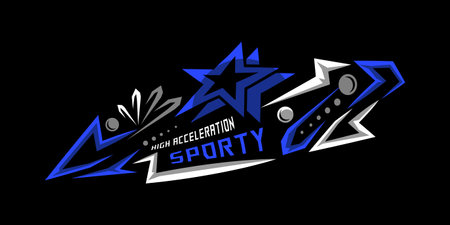 Automotive stars decal sticker race sport wrap artのイラスト素材