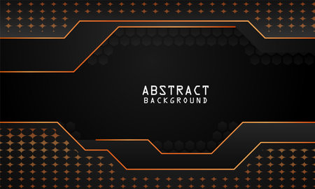 Gradient orange dark tech futuristic template background conceptのイラスト素材