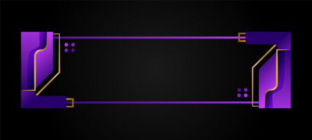 Horizontal banner border gradient and gold template graphicのイラスト素材