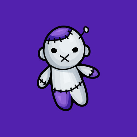 Halloween witchcraft doll illustration clip art design vectorのイラスト素材
