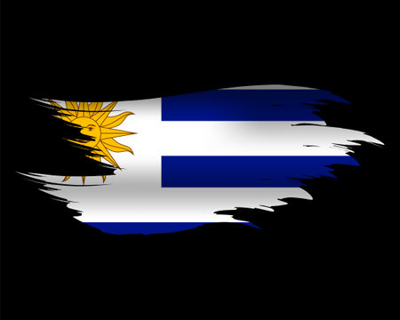 Abstract brush art uruguay flag design vectorのイラスト素材