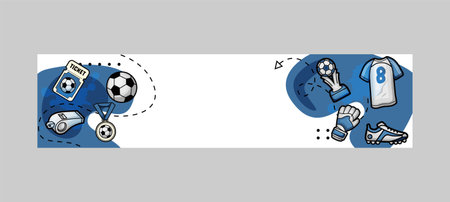 Sports football and soccer horizontal banner template background designのイラスト素材