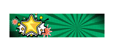 Colorful comic abstract background template horizontal banner conceptのイラスト素材