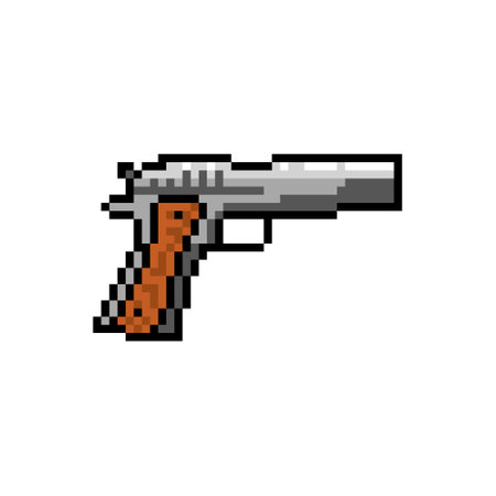 Pixel art pistol gun graphic designのイラスト素材