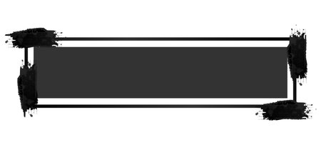 Black horizontal banner and frame with brush stroke templateのイラスト素材