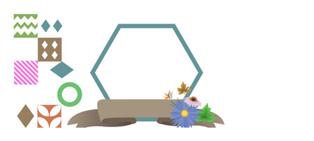 Mug abstract design template printing with blank frame photo vectorのイラスト素材