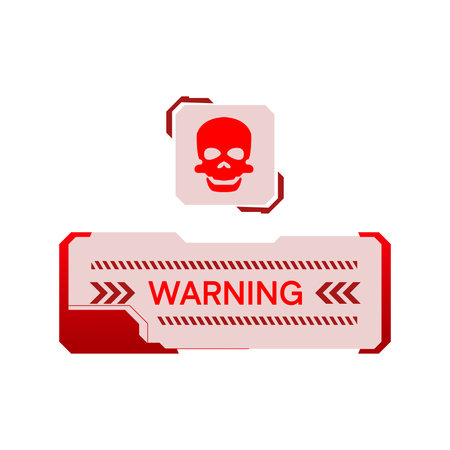Hud attention warning sign futuristic element vectorのイラスト素材