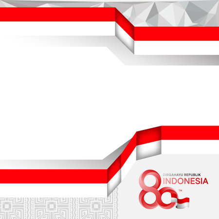 Twibbon poster social media indonesia independence day template designの写真素材