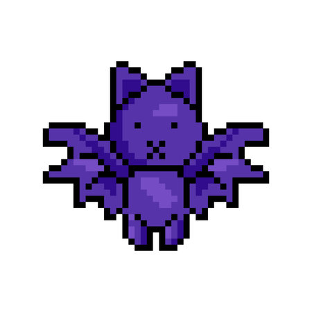 Pixel art halloween bat graphic design vectorのイラスト素材