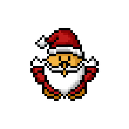 Pixel art santa claus graphic design vectorのイラスト素材